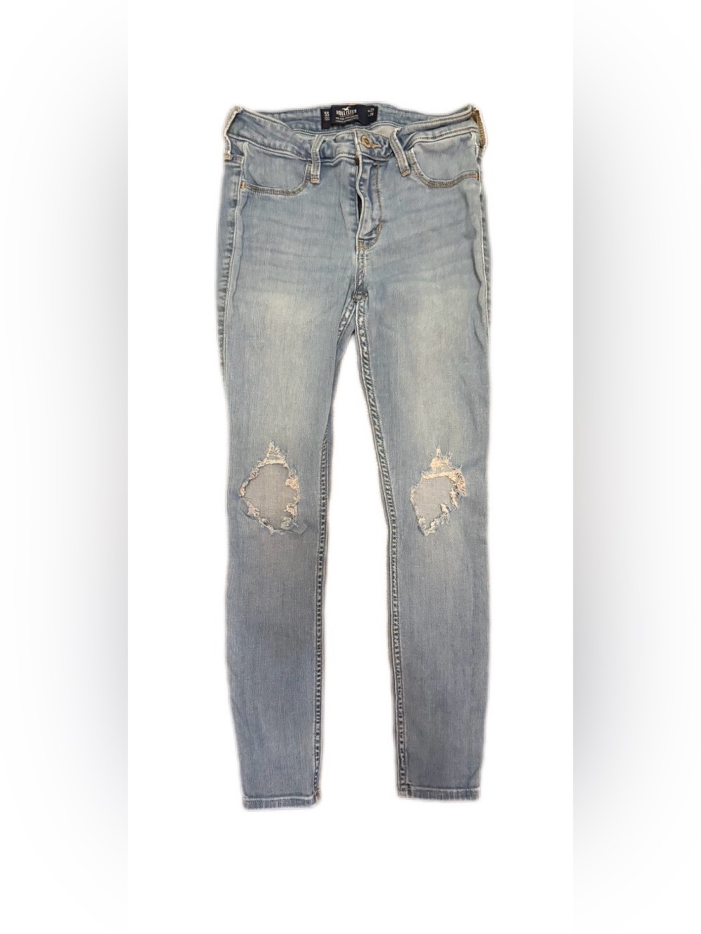 Hollister Light Blue Distressed mid rise  Women's Jeans size 5
